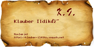 Klauber Ildikó névjegykártya