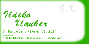 ildiko klauber business card